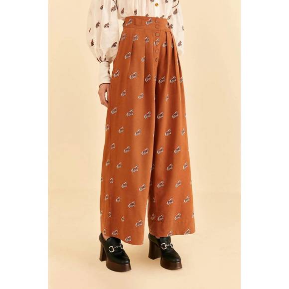 NEW FARM RIO embroidered horses pants in caramel - Picture 5 of 6